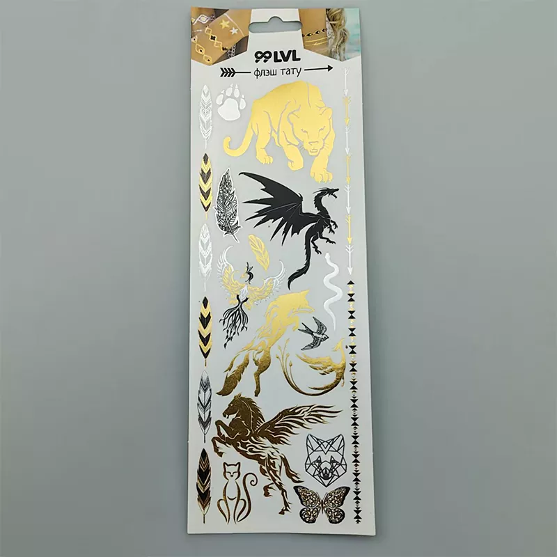 Silver Foil Tattoo Sticker